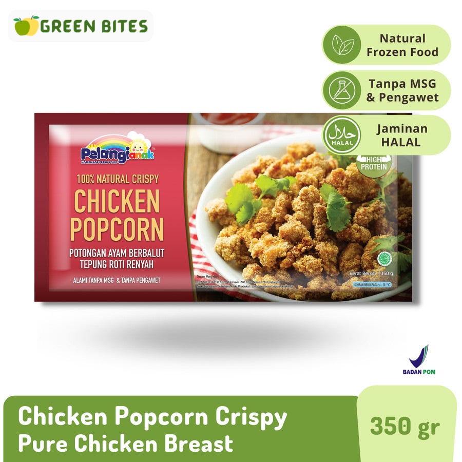 

Pelangi Chicken Popcorn 100% Dada Ayam Renyah Halal Non MSG Pengawet