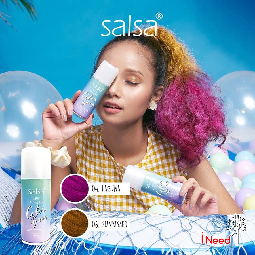 (INEED) SALSA Instant Mermaid Hair Color Spray 80ml - Cat Rambut Spray | Pewarna Rambut