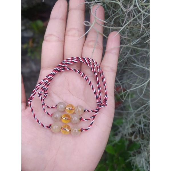 Gelang tridatu spesial rambut sedana asli  mix citrine