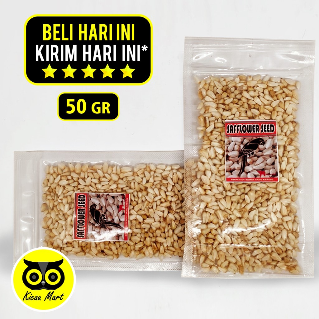 SAFFLOWER BIJI BUNGA MATAHARI KUACI KWACI KUPAS SUNFLOWER SEED PAKAN BURUNG HAMSTER MARMUT SAFFRF