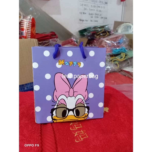 

paper bag kecil mini imut lucu polkadot disney daisy