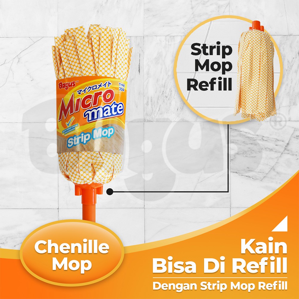 Refill Bagus Micromate Strip Mop Pel Alat Pel Lantai 321