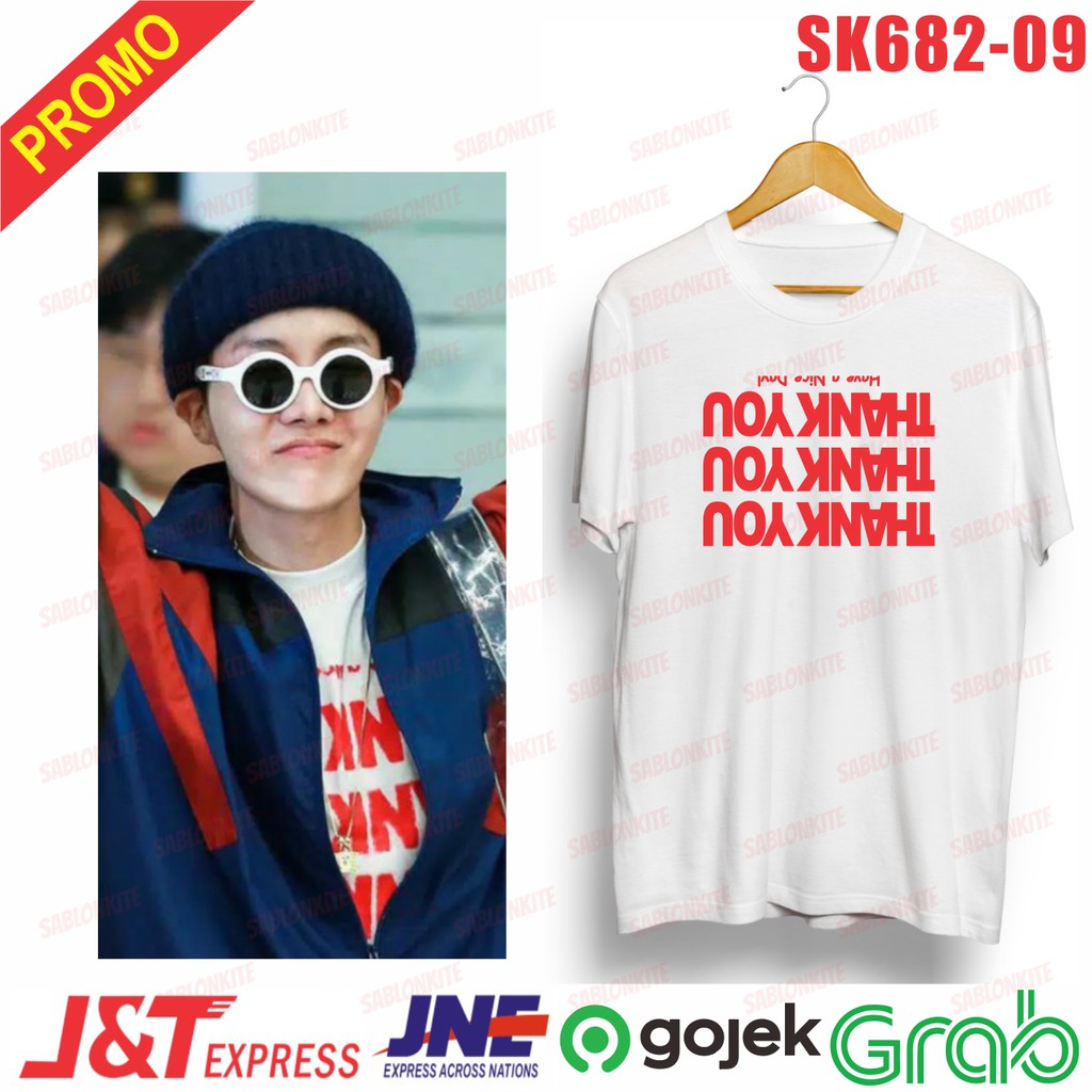 MURAH!!! KAOS KPOP MEMBER J-HOPE THANKYOU SK682 UNISEX COMBED 30S