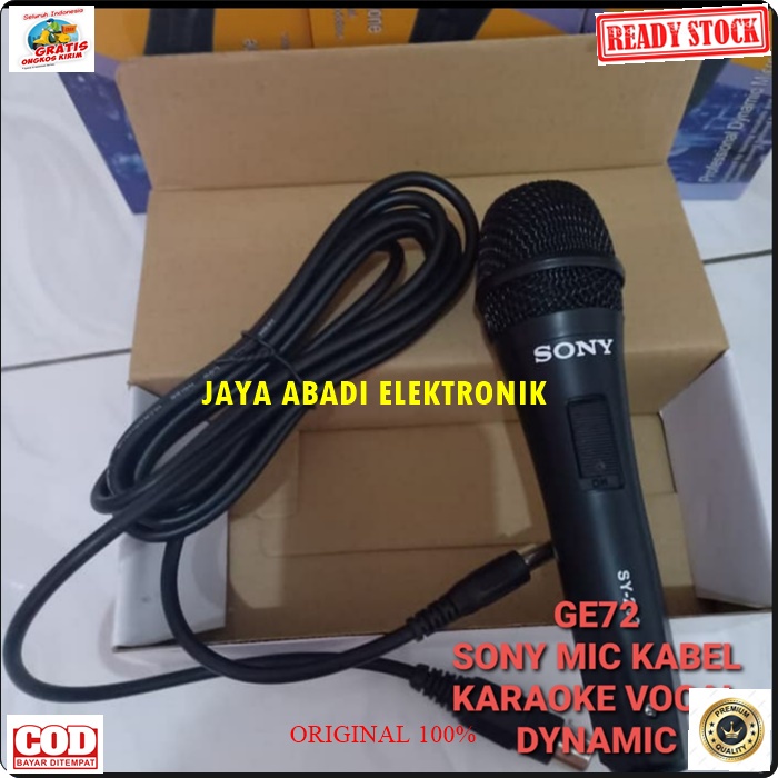 G72 SONY MIC KABEL DYNAMIC MICROPHONE KARAOKE VOKAL AUDIO SOUND SISTEM PROFESIONAL PRO PENGERAS SPEAKER SUARA HIFI SENSITIF BISA UNTUK MC PIDATO SEMINAR CERAMAH DLL BISA UNTUK EGALA JENIS AUDIO TINGGAL BAHAN PVC BERKHUALITAS TANPA BATERAI SUARA JERNIH