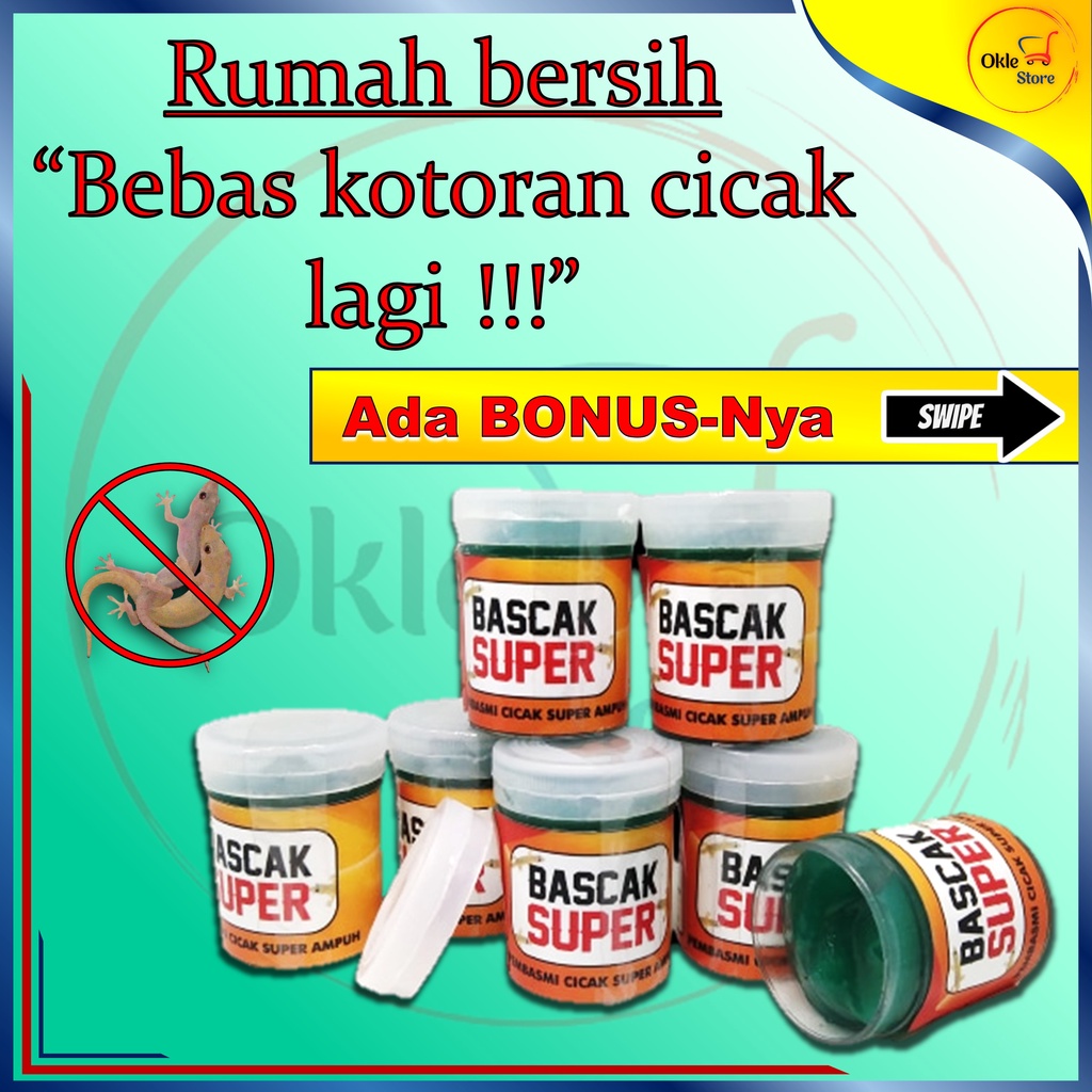 Racun Pembasmi Cicak tokek Racak Herbal Bascak Super RCA murah paling ampuh mati ditempat bisa COD