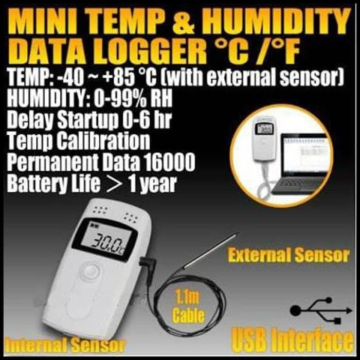 Thermometer Digital Hygrometer Data Logger USB Elitech RC-4HC Humidity