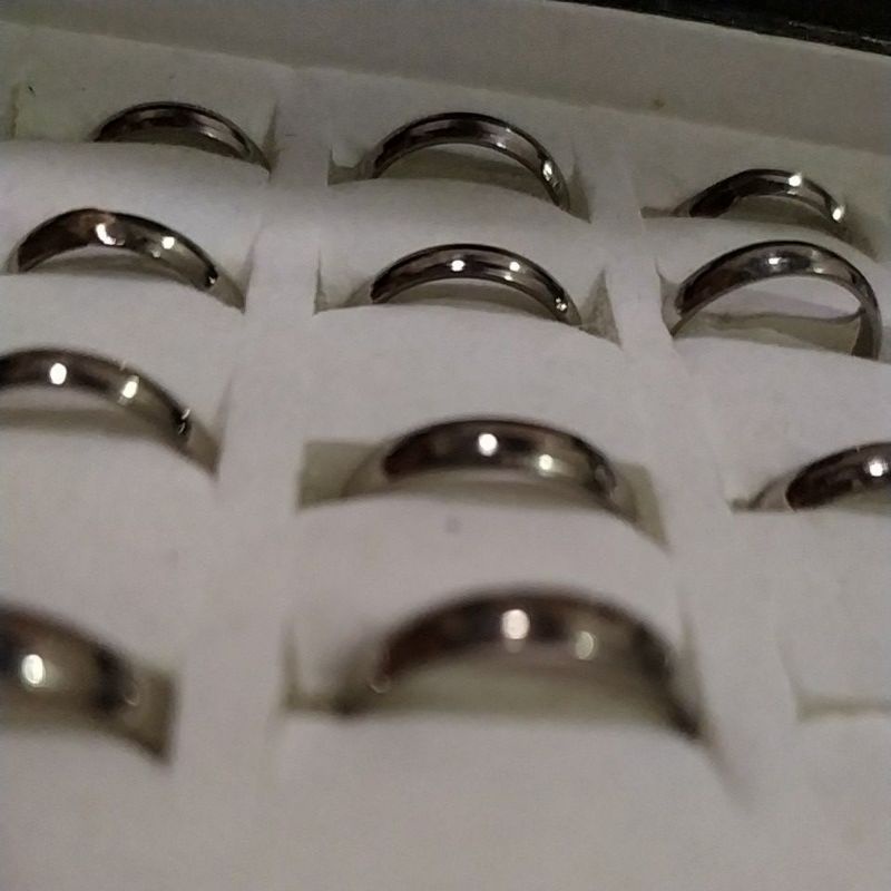 Cincin Polos Kawin Nikah Tunangan Kopel Couple Monel Baja Putih Awet Anti Karat