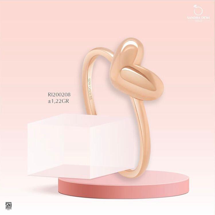 Cincin Sandra Dewi Gold Valentine Golden Love Collections RI200208