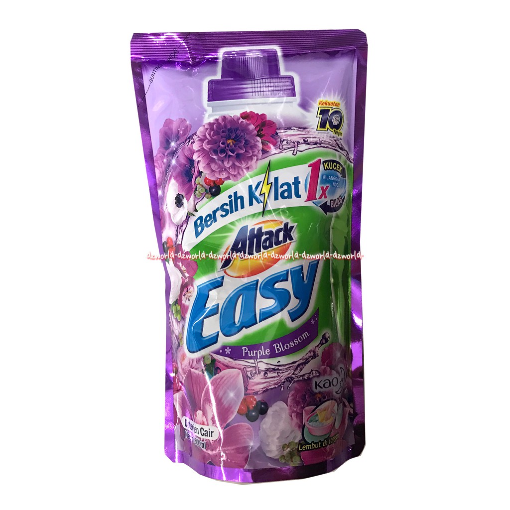 Attack Purple Blossom 800ml Romantic Flowers Detergent Isi Ulang Kemasan Refill Kekuatan 10Tangan