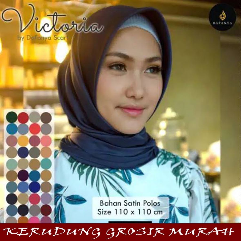 hijab satin victoria dafanya segiempat polos satin premium segiempat satin polos