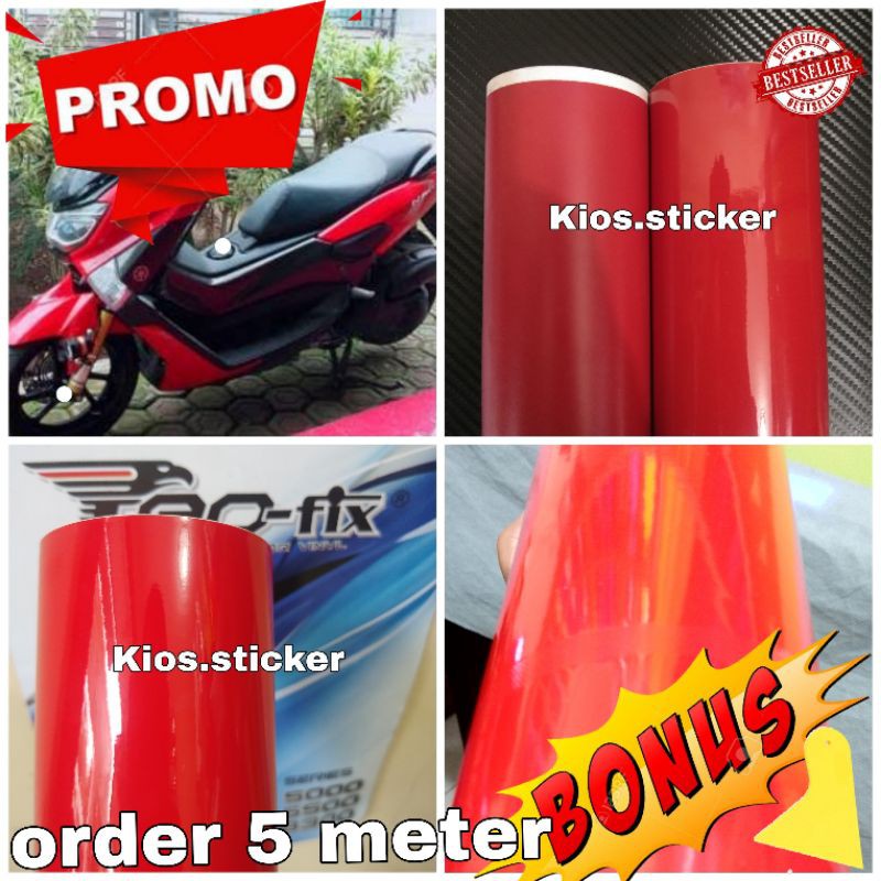 Skotlet Merah Doff Scotlet Dop Skotlet Red Glossy  Stiker Motor Merah Glosy dan Doff
