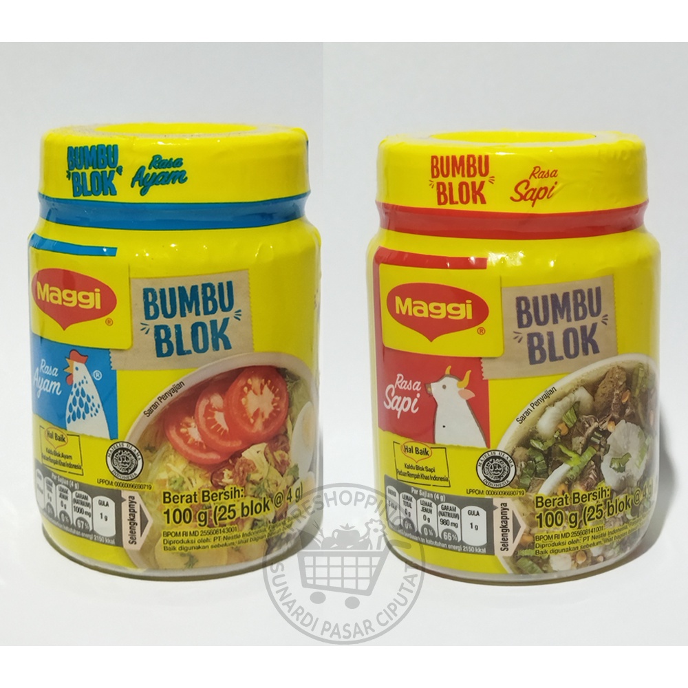 Maggi Bumbu Blok Rasa Sapi &amp; Ayam 25x4gr / 100gr