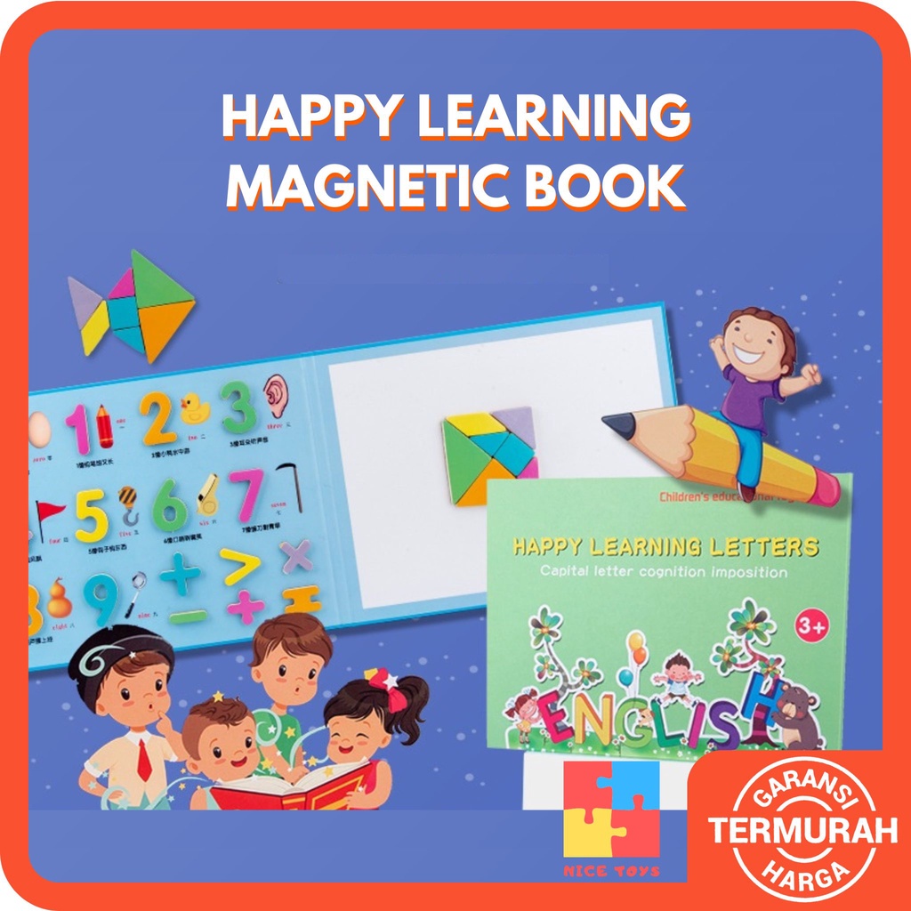 Jual Happy Learning Wooden Learning Books Puzzle Puzzle
