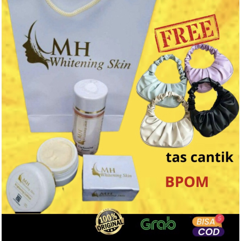 mh whitening skin original bpom paket skincare crem cream glowing pemutih wajah bpom