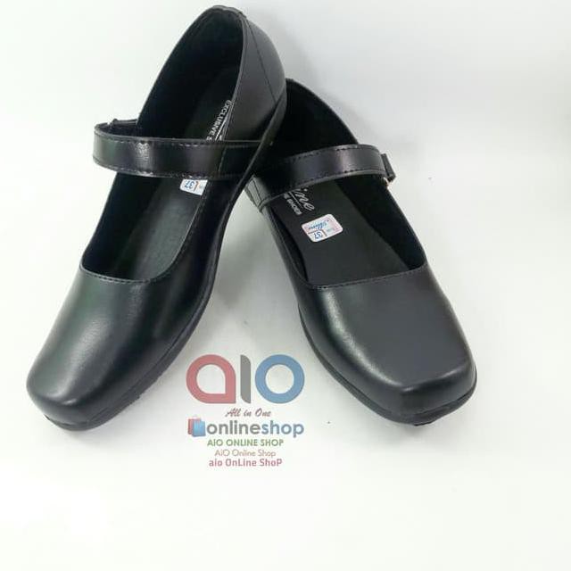 BP TSK BESTSELLER!!! Aline Sepatu Pantofel Wanita Hitam Flat Cewek Sekolah Kantor Paskibra