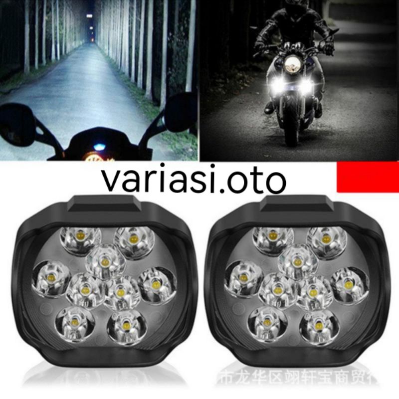 Lampu Tembak Sorot LED Motor 12 Volt Work Light Cree 9 Mata / 9 LED