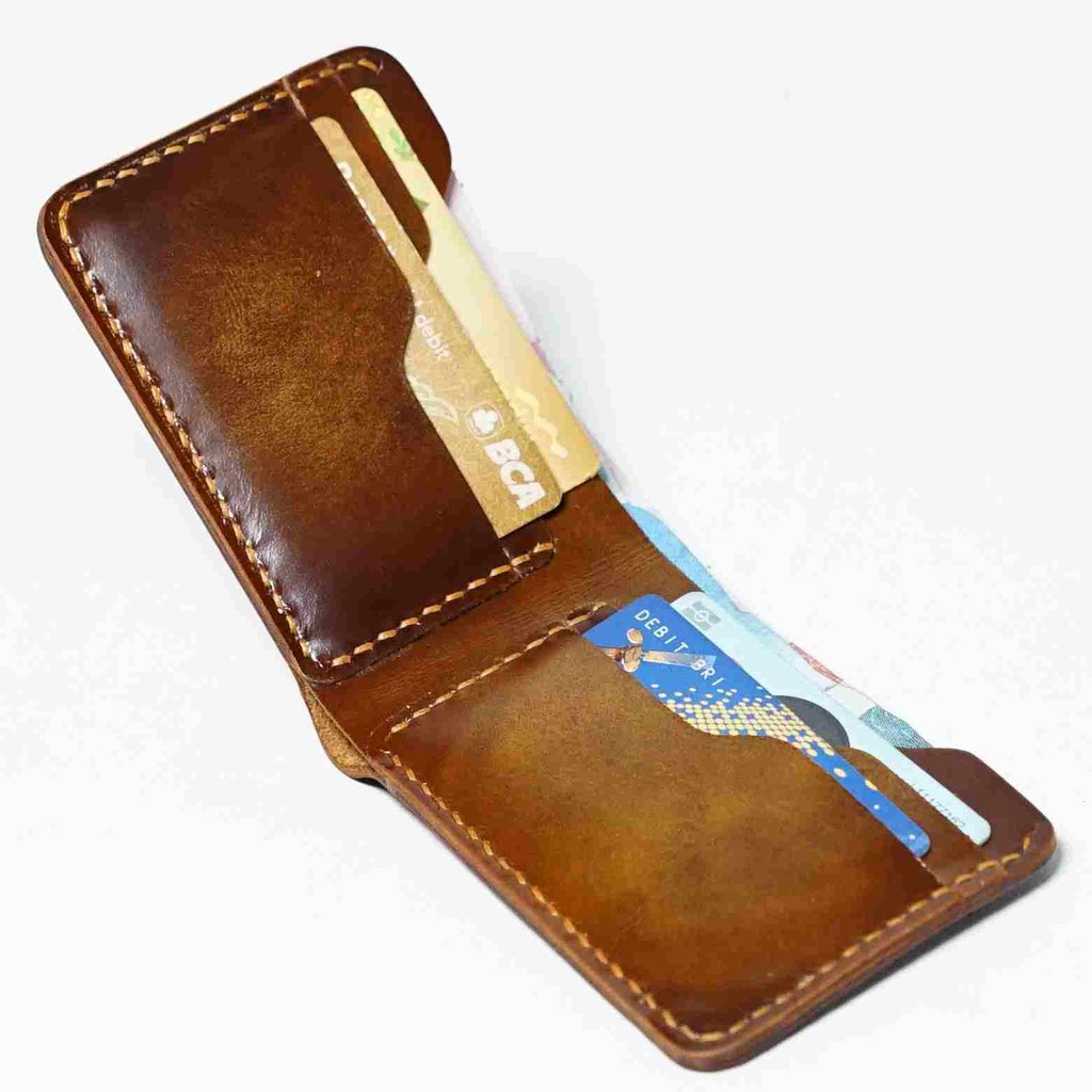 Dompet Kulit Pria Original Handmade-Dompet Kulit Sapi Asli Slim Ekslusive