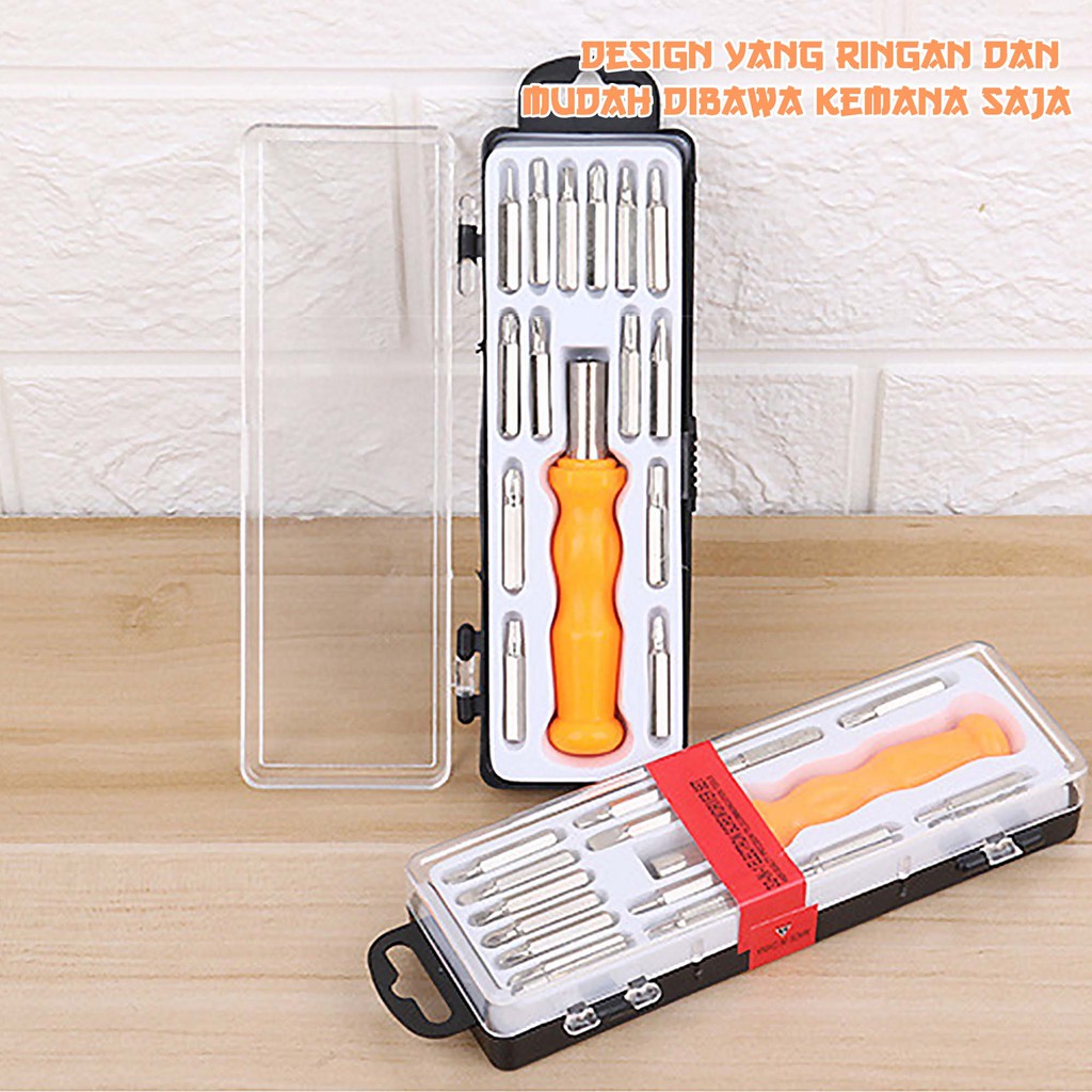 COD - COMFORTHOMES - GJ20 - Set Obeng 16pcs in 1 - Mini Tool - Student Tool Kit - Obeng isi 16pcs