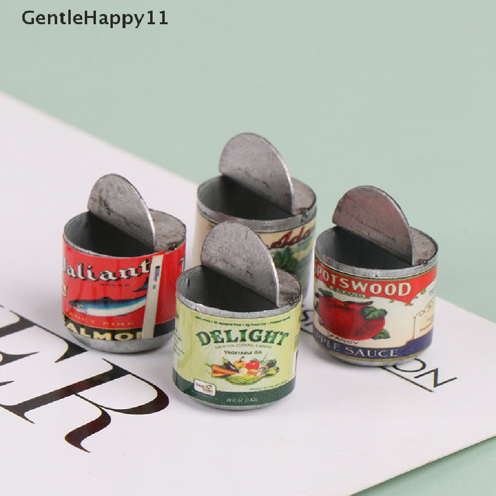 Gentlehappy 5Pcs / Set Mainan Miniatur Toples Selai / Buah Skala 1: 12 Untuk Aksesoris Rumah Boneka