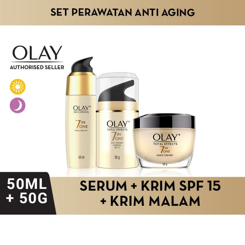 Paket Olay (Serum, Krim Pagi, Krim Malam)
