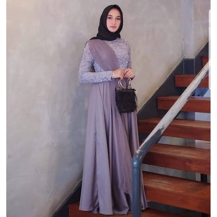 STEVIA DRESS Bahan Velvet Pakaina Wanita Gamis Panjang Terusan Gamis Wanita Dress Mulim Terbaru