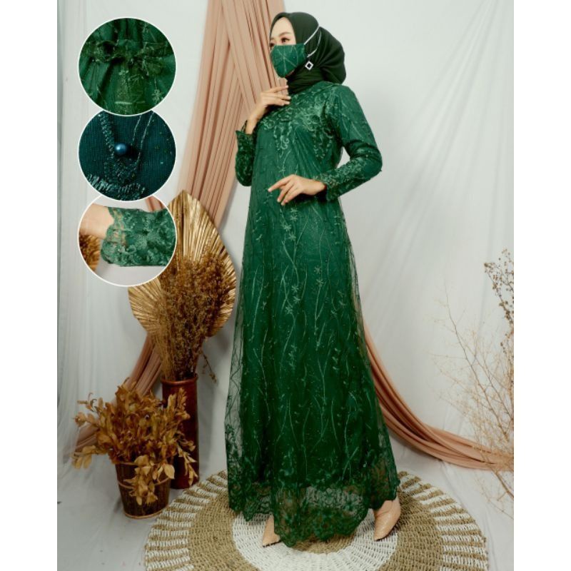 MAXI VINOLA /GAMIS TILLE MUTIARA /GAMIS UNDANGAN /GAMIS KONDANGAN /FREE MASKER