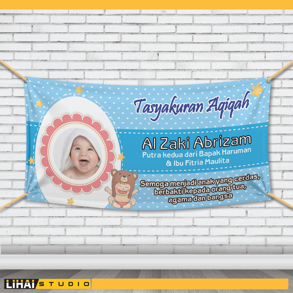 Banner Aqiqah Anak Laki Laki - desain spanduk kreatif