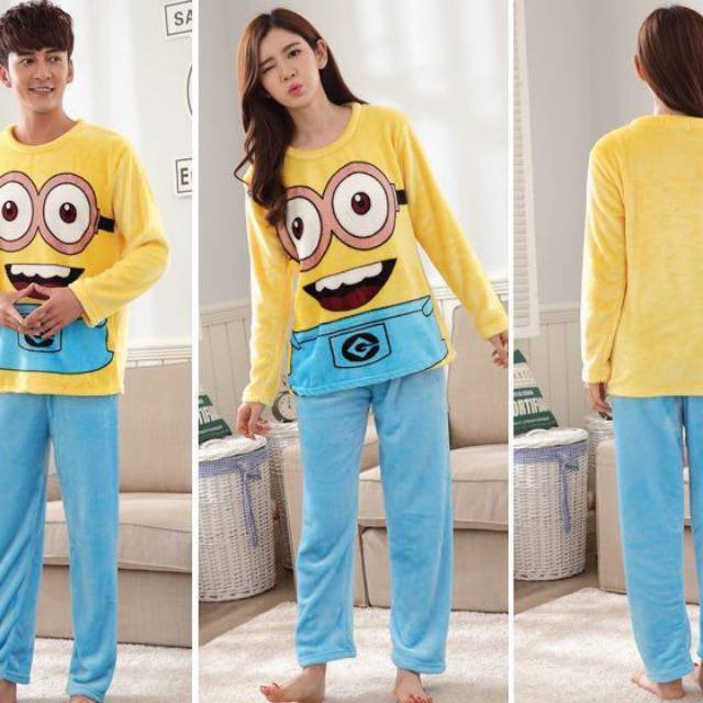  Baju  tidur  pp bahan bludru import minion all size fit to 