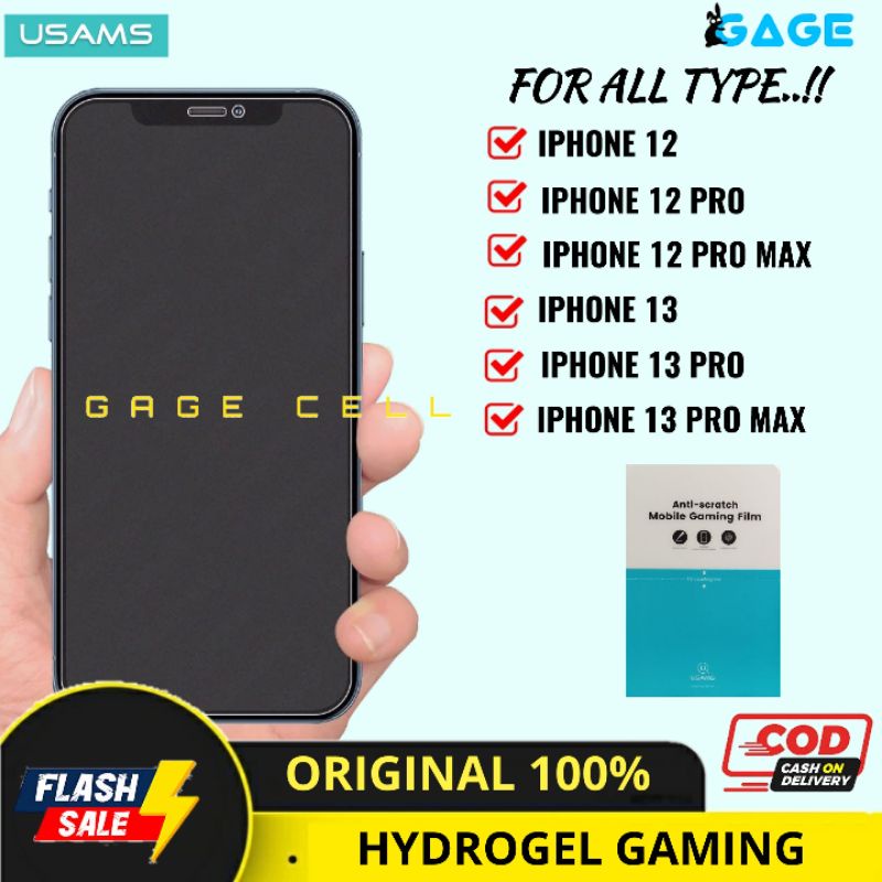 USAMS Hydrogel Apple iPhone 12 13 PRO MAX Anti Gores Glare Matte Gaming Full Screen Original