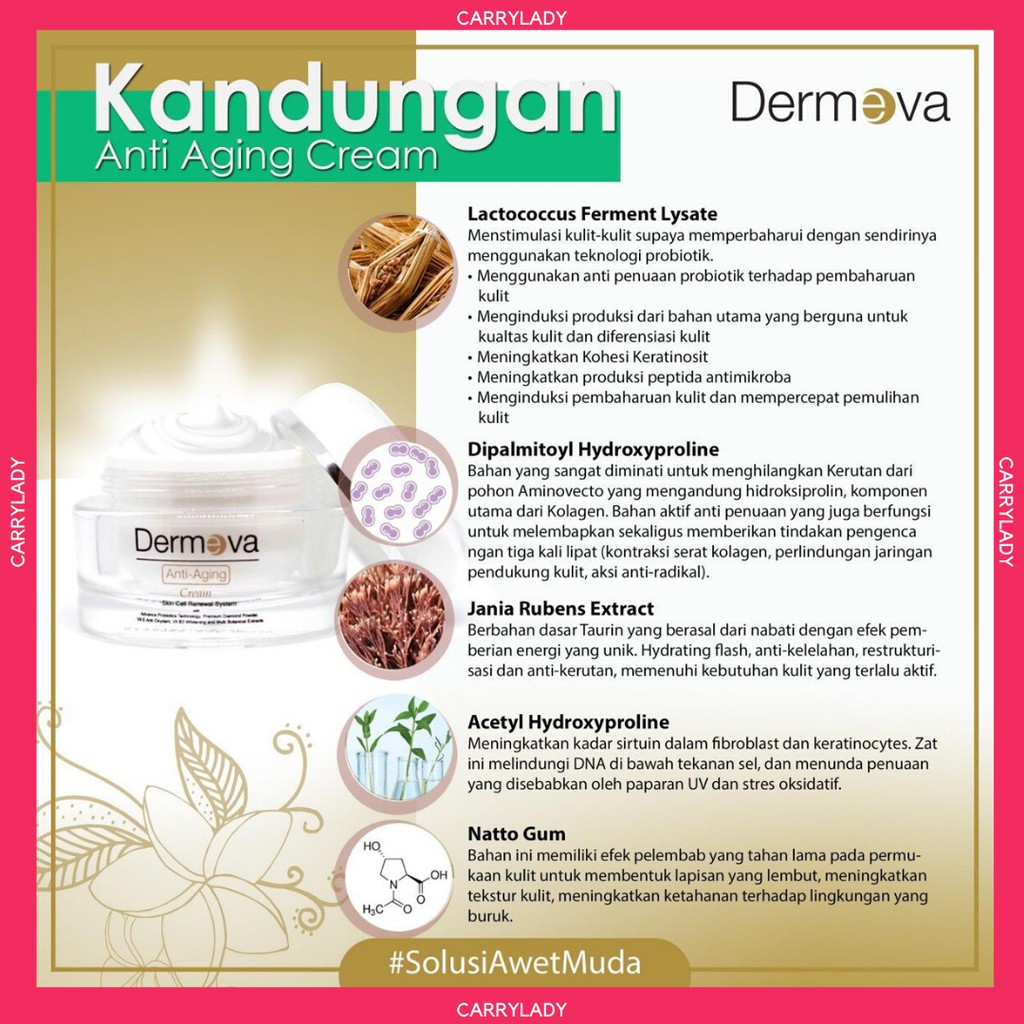 DERMEVA ANTI AGING FACIAL WASH &amp; CREAM DIJAMIN 100% ORIGINAL - DISTRIBUTOR RESMI