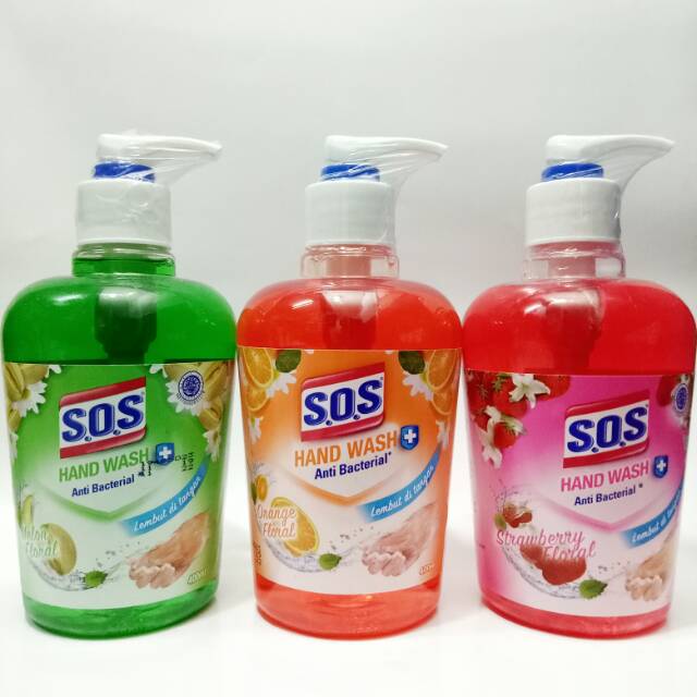 Jual SOS Hand Wash/Cuci Tangan Anti Bacterial Pump/Pompa 400ml