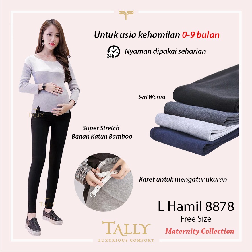 Celana Legging HAMIL Tally 8833 / 8878 Maternity Legging Panjang |mcm