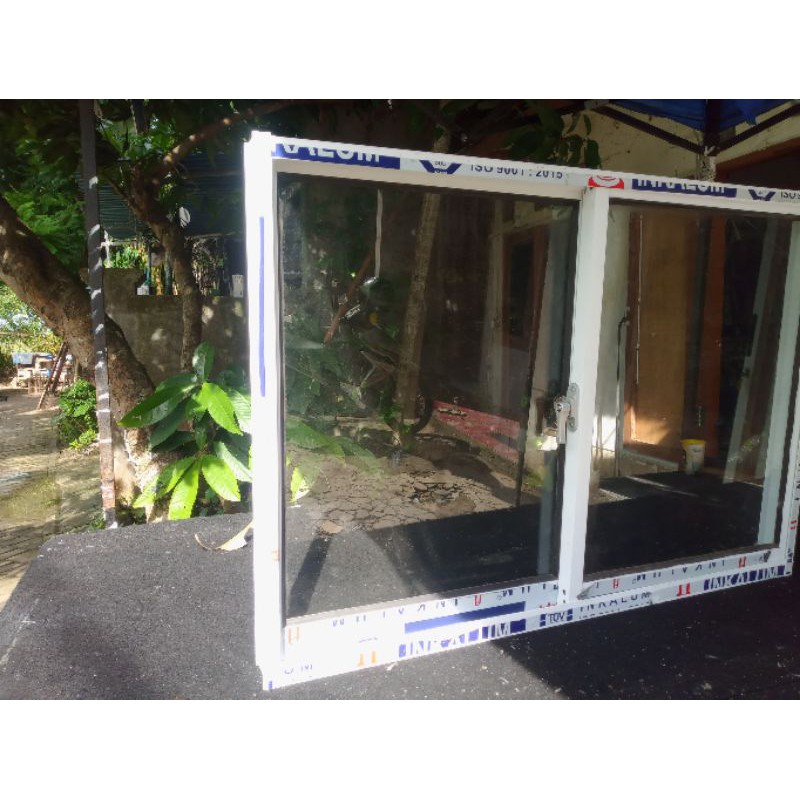 kusen jendela aluminium sliding 1 set lengkap uk.LxT 160x100 Include Packing kayu-2