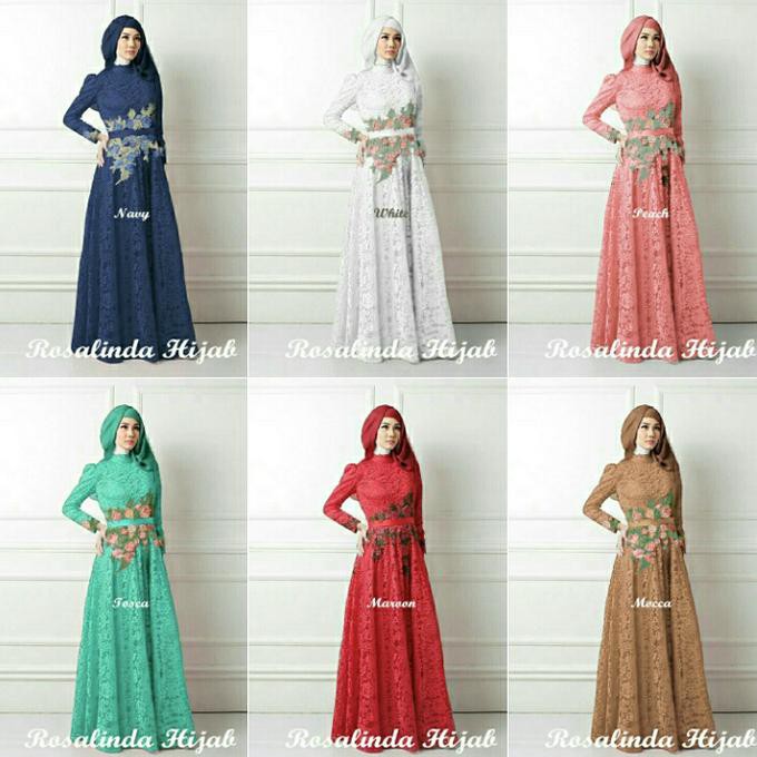 TERBARU G ROSALINDA HIJAB ROSALINDA MOCCA GAMIS PUTIH GAUN PESTA KONDANGAN BARANG BAGUS