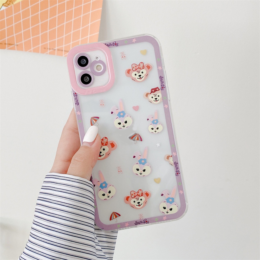 Soft Case Silikon TPU Transparan Motif Kelinci Untuk IPhone 14 13 12 11 Pro XS Max XR X 8 7 6S Plus Mini SE2