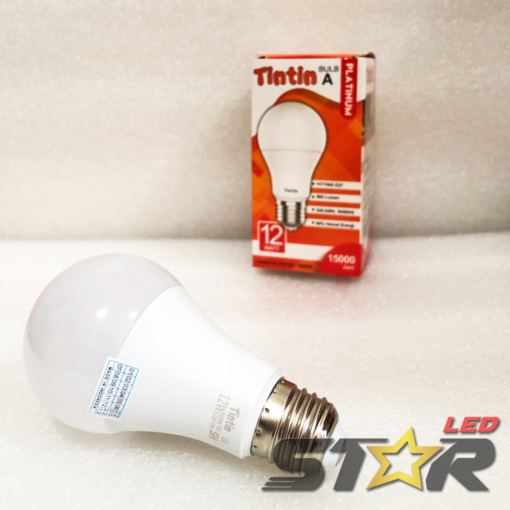 TINTIN PLATINUM BULB A LED 12 WATT 15 WATT 18 WATT 21 WATT LAMPU LED MURAH IRIT HEMAT ENERGI AWET TAHAN LAMA STAR LED