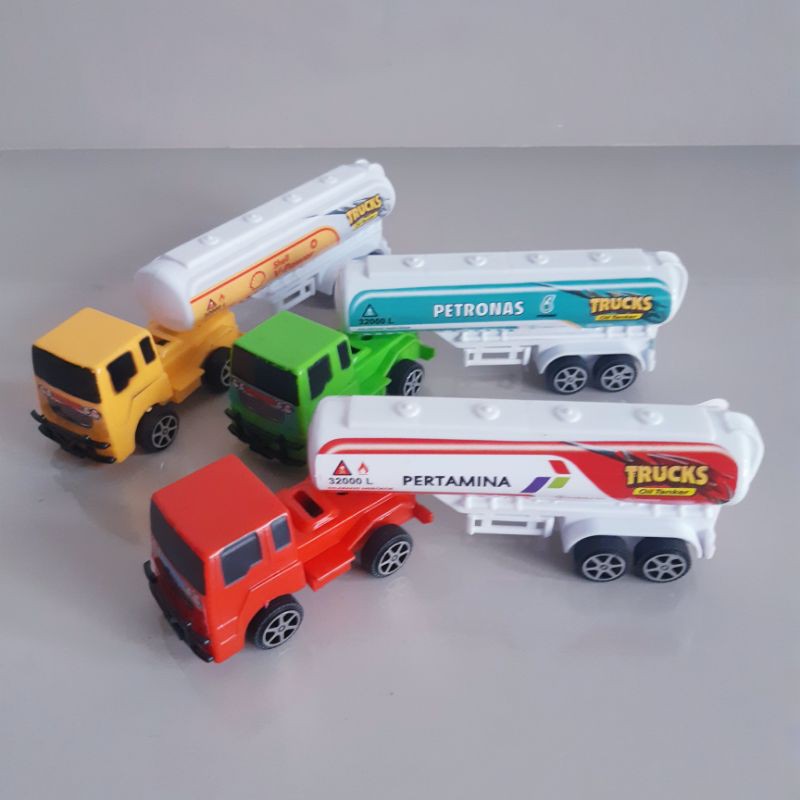 Mainan Set Truk Tanki Isi 3 Pcs - Diecast Mobil Truck Tangki Anak