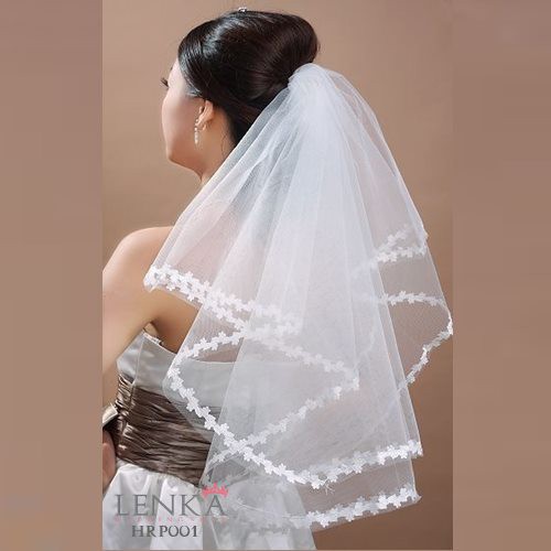 [PALING LARIS] KERUDUNG PENGANTIN VEIL WEDDING LACE TRANSPARAN PUTIH HRP001