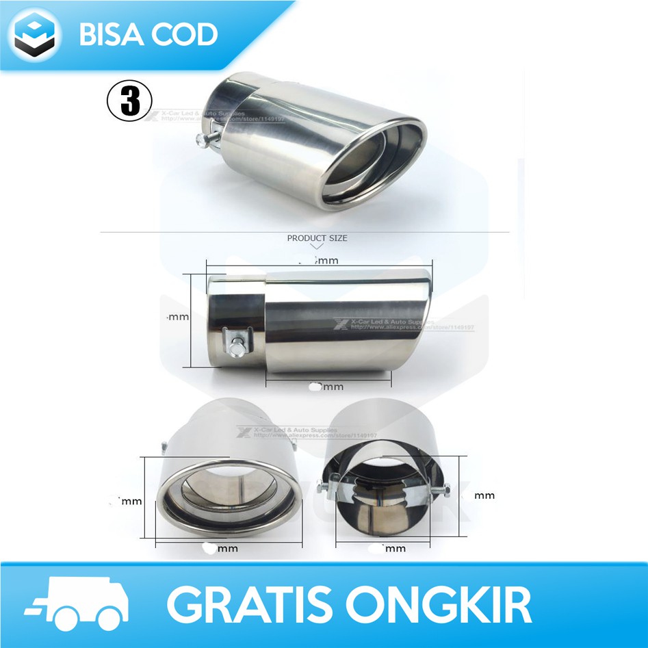 UJUNG KNALPOT MOBIL VARIASI RACING OTOHEROES PQG-001 MUFFLER ORIGINAL