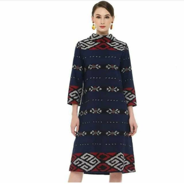 Dress / tunik baju batik tenun endek wanita motif toraja