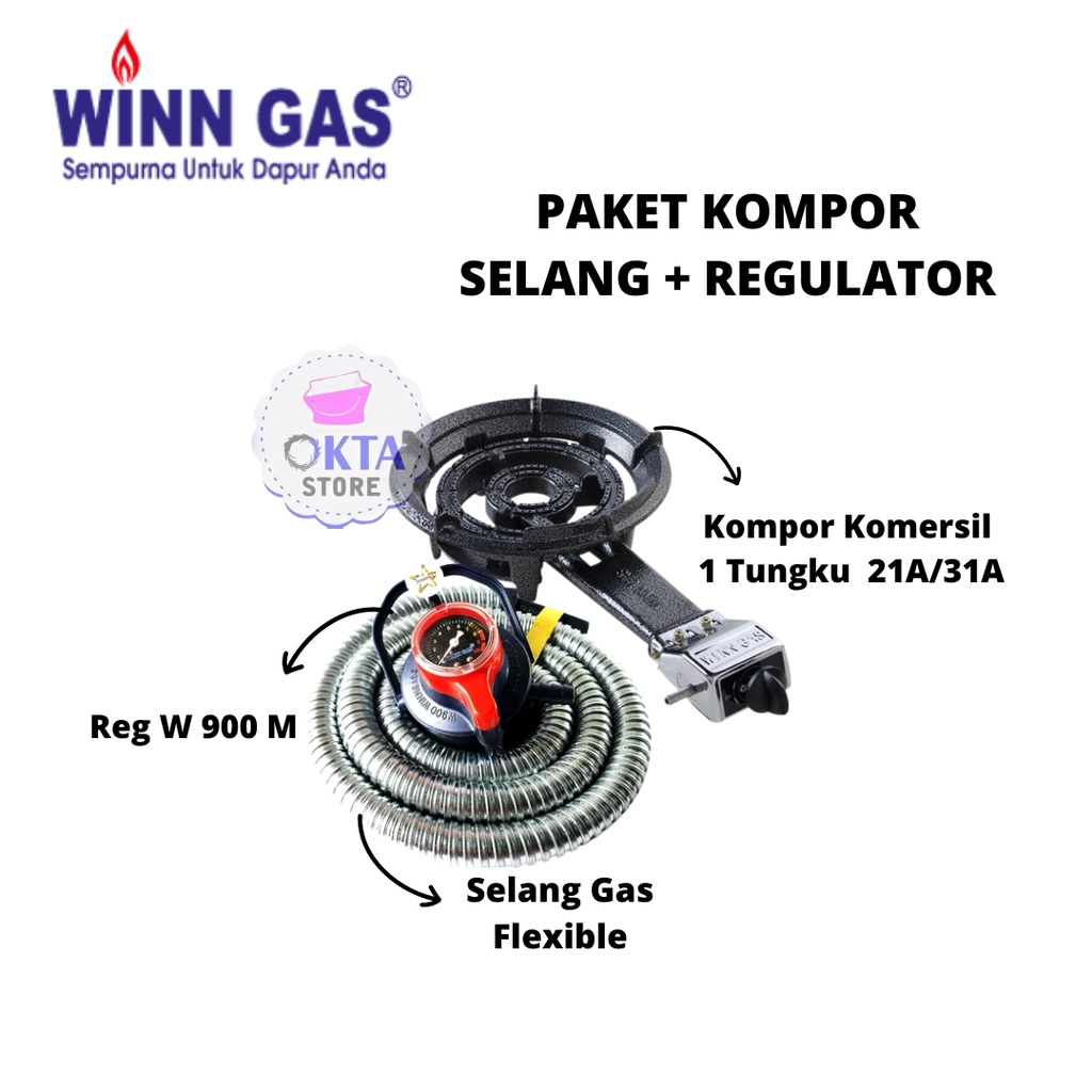 Kompor Winn Gas Komersil 1 Tungku  21A/31A