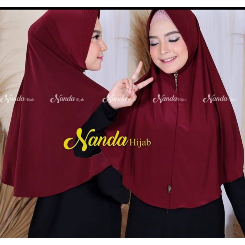 Nanda Hijab Bergo instant Jersey Korea M