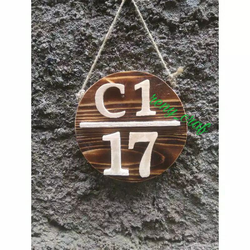 Nomor Rumah Kayu jati belanda Papan Alamat Blok Custom