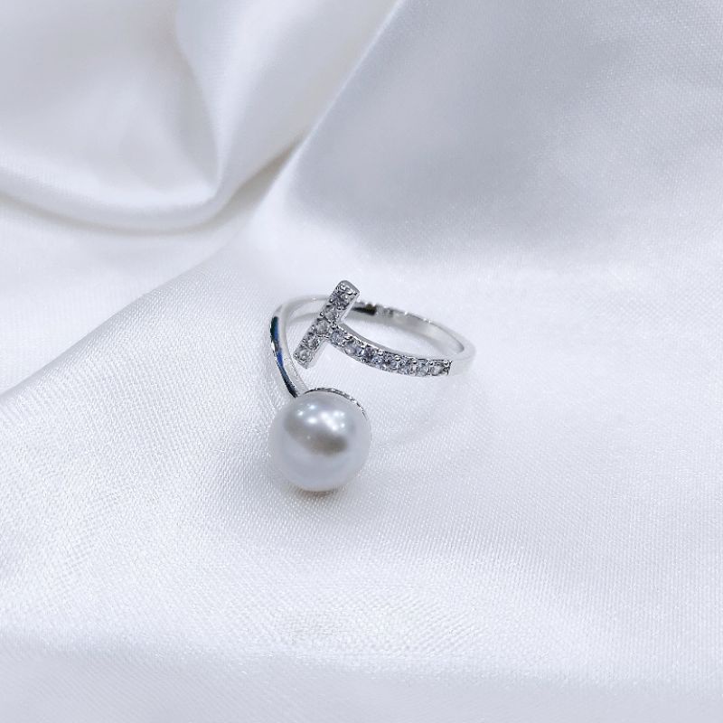 Cincin mutiara tawar asli / Cincin lapis emas 18k / cincin mutiara asli lombok / cincin allsize / mu