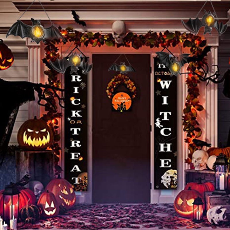 Zzz Lampu Gantung Pintu Bentuk Kelelawar Untuk Dekorasi Pesta Halloween