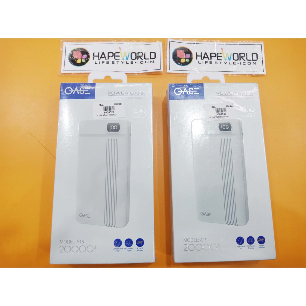 POWERBANK MURAH ORIGINAL OASE REAL 20000MAH MD-A19 GARANSI RESMI AWET DAN TAHAN LAMA