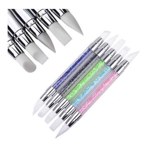 Silicon Pen Set Carving Nail art 3d 4d Kuas Silikon / Kuas Silikon / Silicon Brush Nail Tools