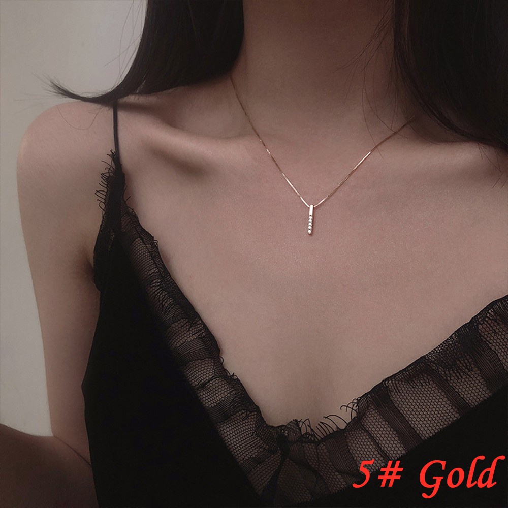 Korean Long Section Pendant Elegant Necklace Women Ladies Simple Accessories Fashion Jewelry Decor-5# Gold