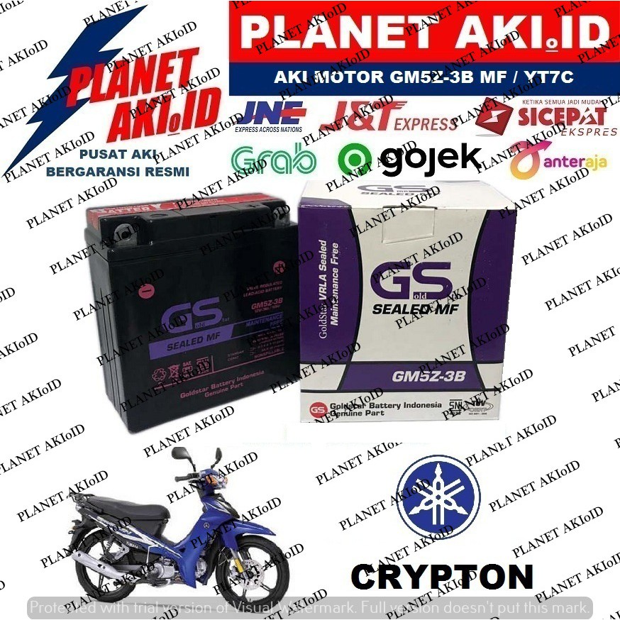 Aki Motor Yamaha Crypton GM5Z3B Accu Kering MF