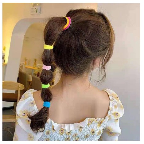 IKAT RAMBUT ANAK 50 PCS / IKAT RAMBUT WANITA ISI 50 PCS / KARET RAMBUT / KUNCIR RAMBUT WARNA-WARNI | FADHILAH SHOP BJB